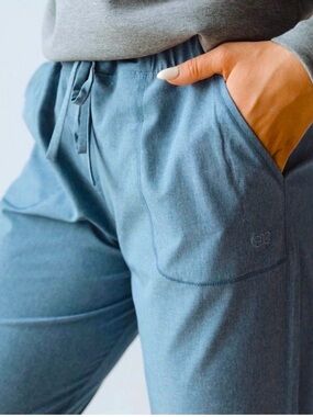 Blue Knit Drawstring joggers